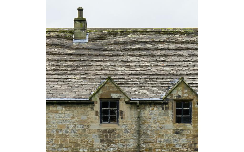 Fountains Abbey cottages roof before
